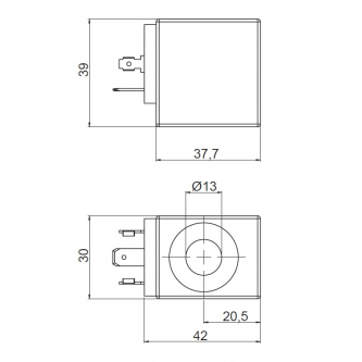 Coil 24VRAC 18W fi13 h = 39mm